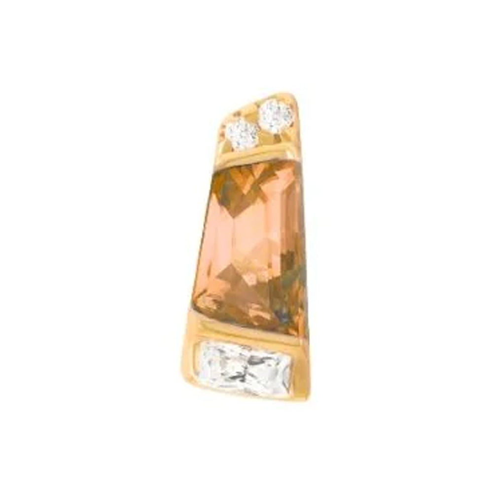 threadless: "Saboteur" End in Gold with Orange Garnet & CZ's