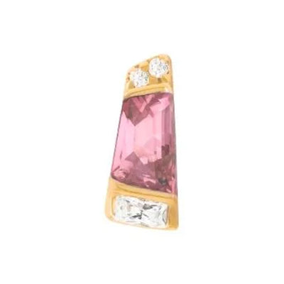 threadless: "Saboteur" End in Gold with Pink Tourmaline & CZ's