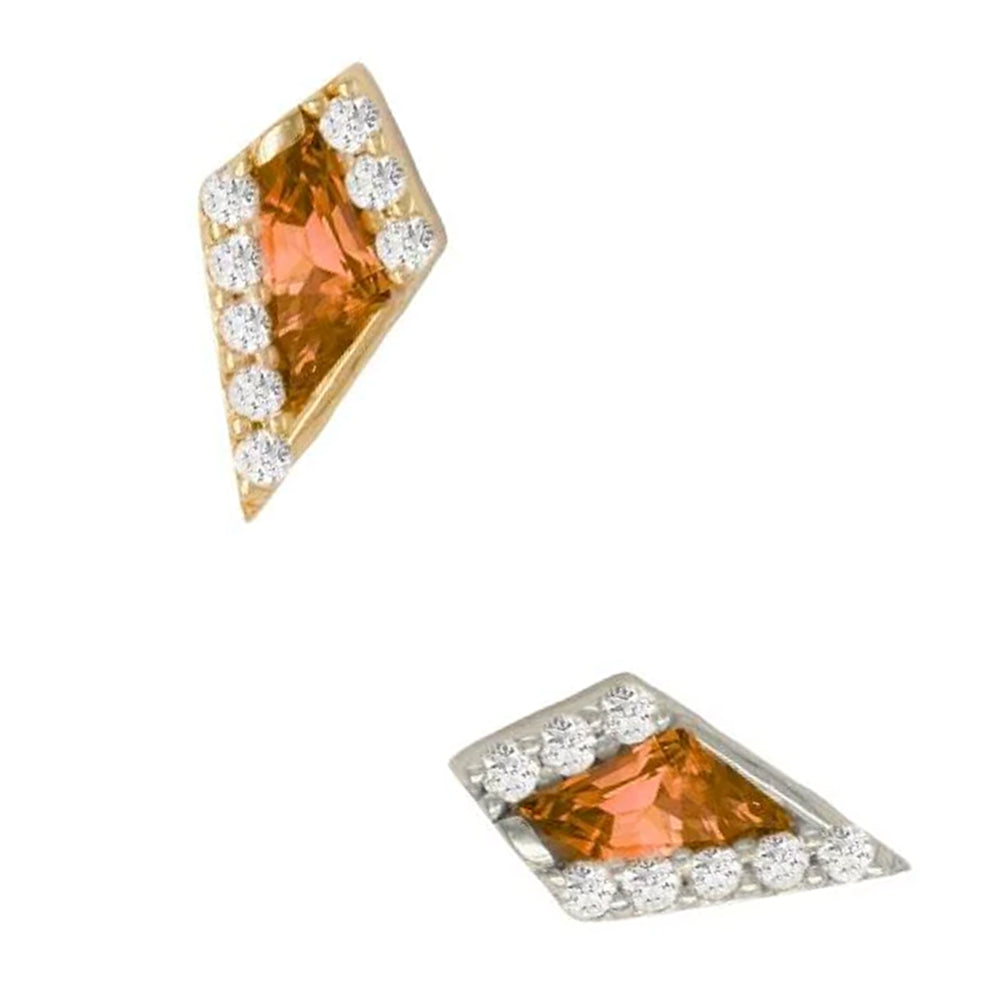 threadless: "Eminence" End in Gold with Orange Garnet & CZ's