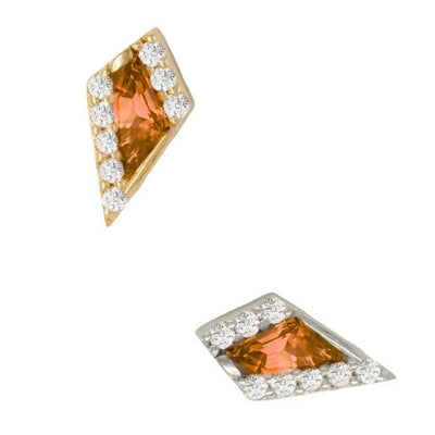 threadless: "Eminence" End in Gold with Orange Garnet & CZ's