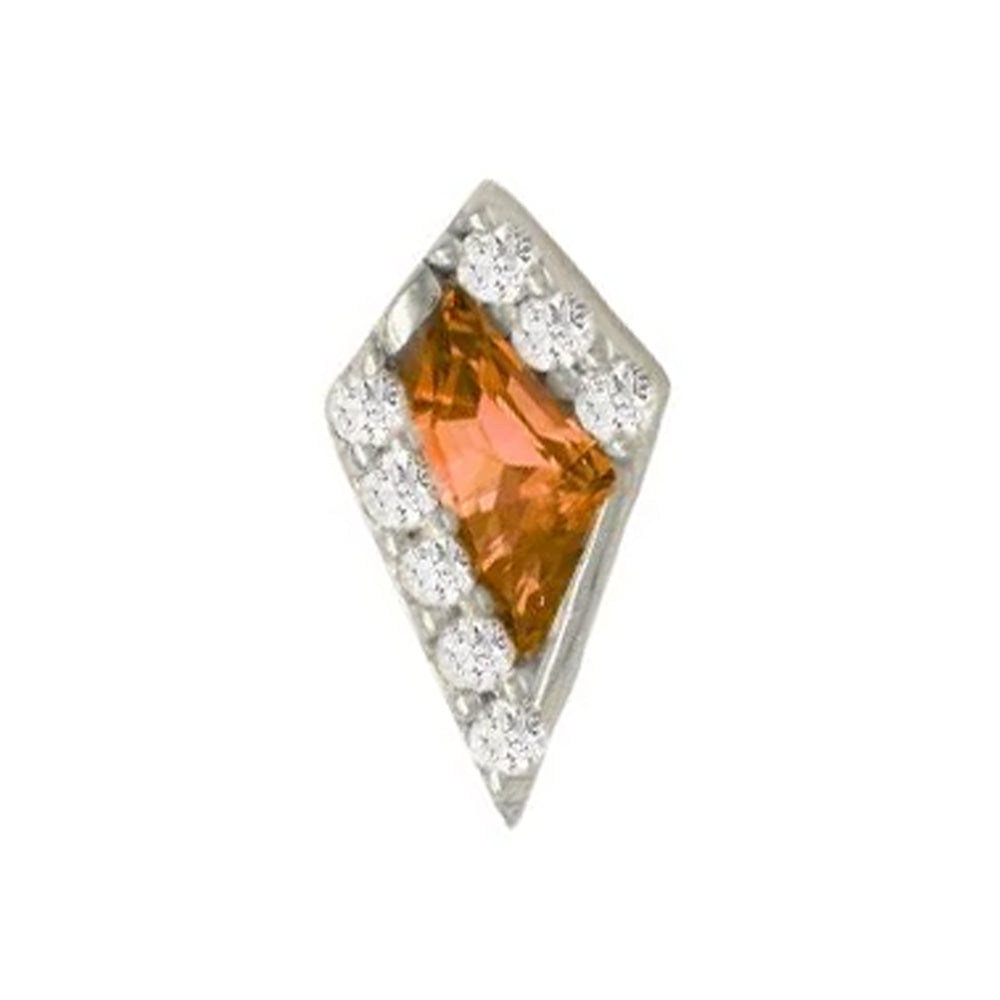 threadless: "Eminence" End in Gold with Orange Garnet & CZ's
