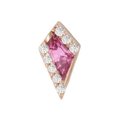 threadless: "Eminence" End in Gold with Pink Tourmaline & CZ's