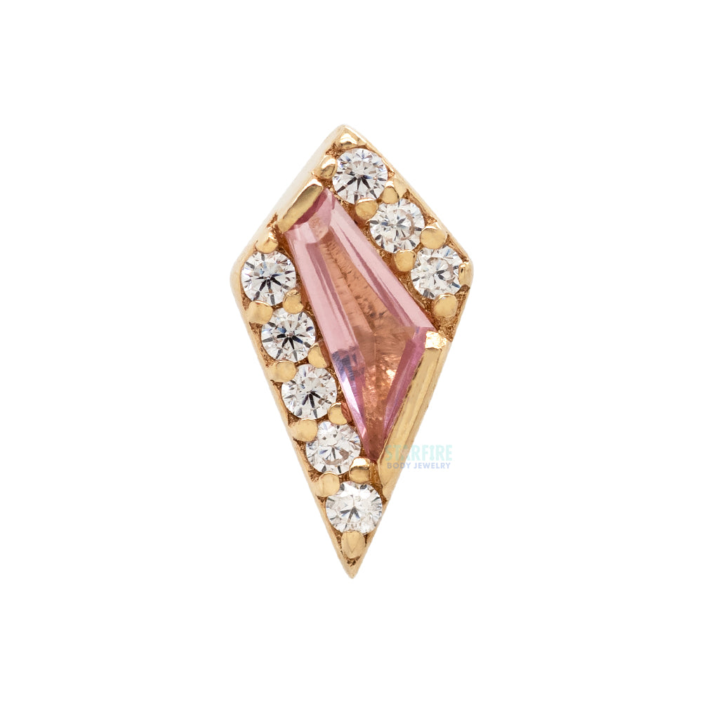 threadless: "Eminence" End in Gold with Pink Tourmaline & CZ's