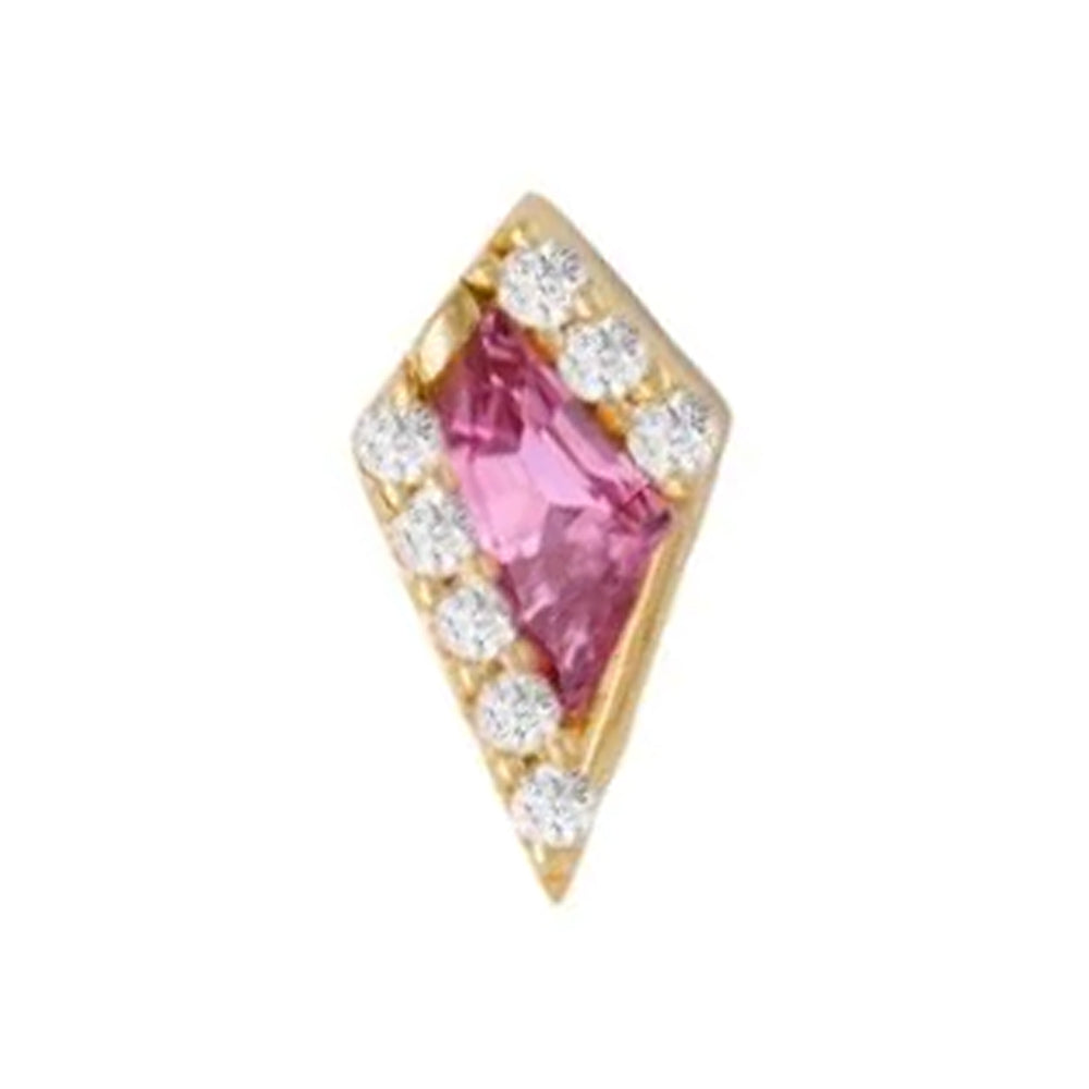 threadless: "Eminence" End in Gold with Pink Tourmaline & CZ's