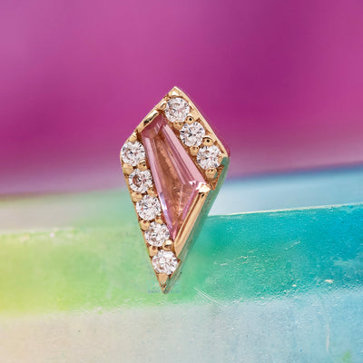 threadless: "Eminence" End in Gold with Pink Tourmaline & CZ's