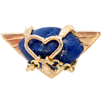 "Downfall of Us All" Threaded End in Gold with Lapis