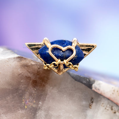 "Downfall of Us All" Threaded End in Gold with Lapis