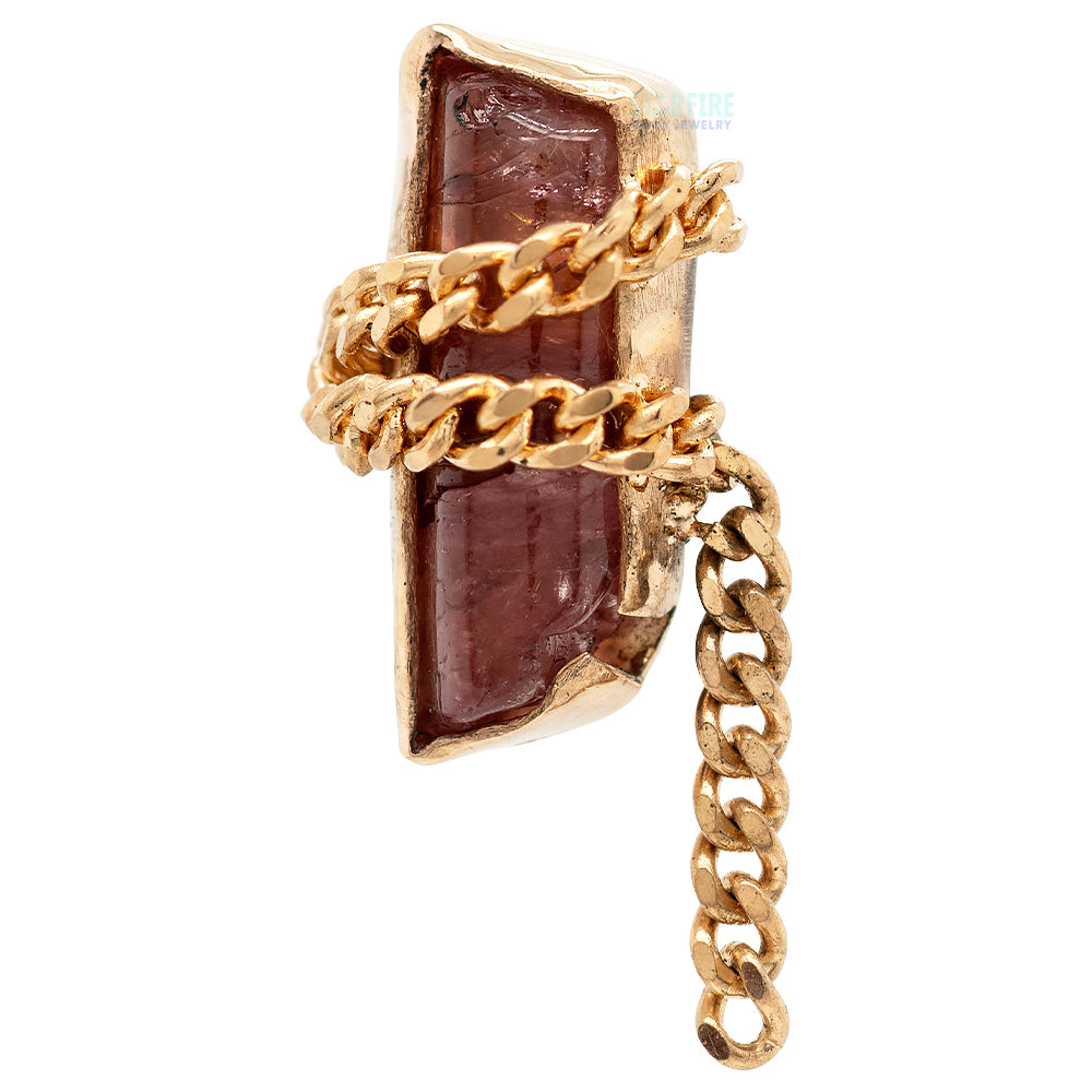 "Same ol' Situation" Threaded End in Gold with Tumbled Pink Tourmaline