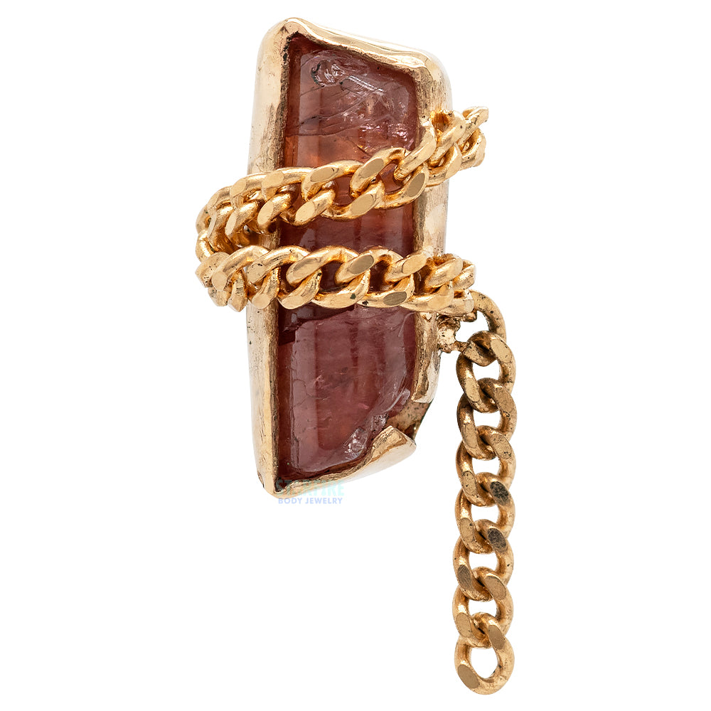 "Same ol' Situation" Threaded End in Gold with Tumbled Pink Tourmaline