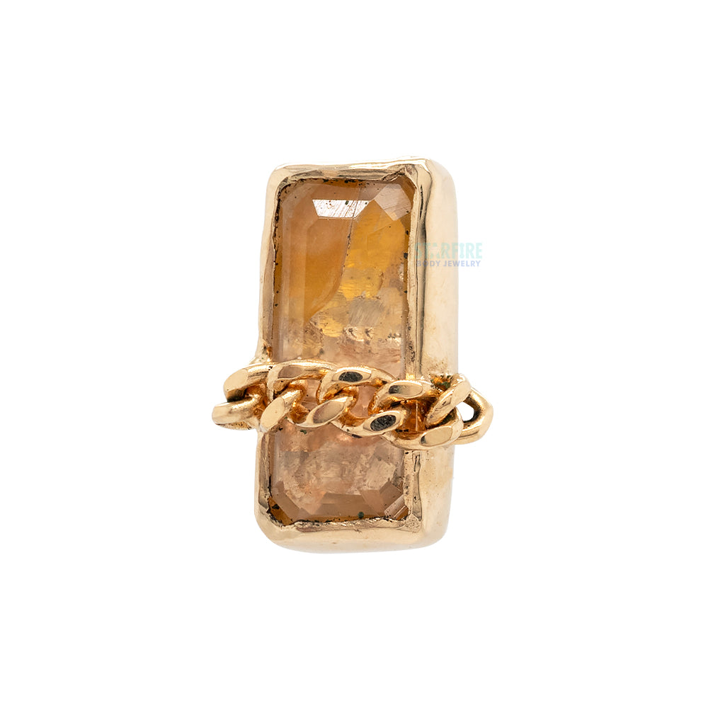 "Can't Stand the Heartache" Threaded End in Gold with Oregon Sunstone