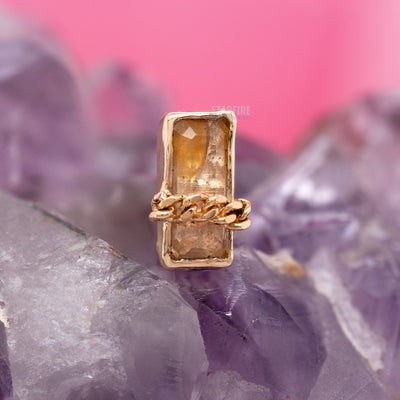 "Can't Stand the Heartache" Threaded End in Gold with Oregon Sunstone