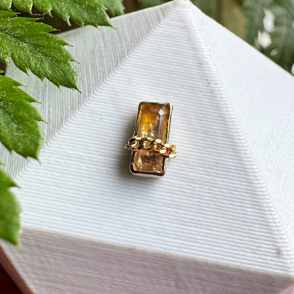 "Can't Stand the Heartache" Threaded End in Gold with Oregon Sunstone
