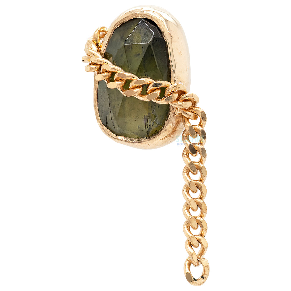 "For What It's Worth" Threaded End in Gold with Green Tourmaline