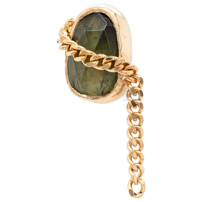 "For What It's Worth" Threaded End in Gold with Green Tourmaline