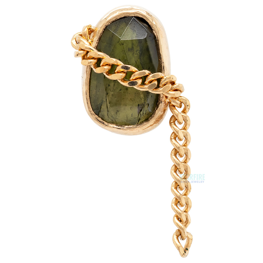 "For What It's Worth" Threaded End in Gold with Green Tourmaline