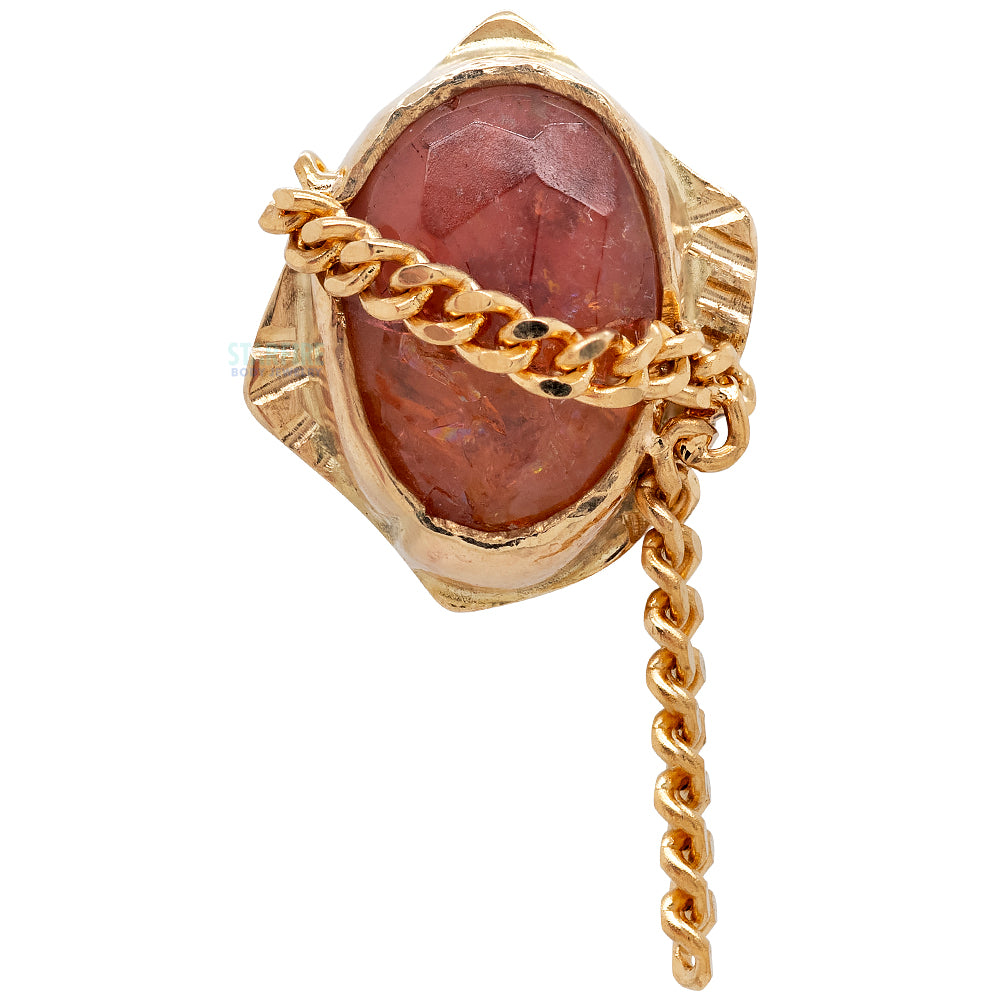 "One Fine Day" Threaded End in Gold with Peach and Pink Tourmaline