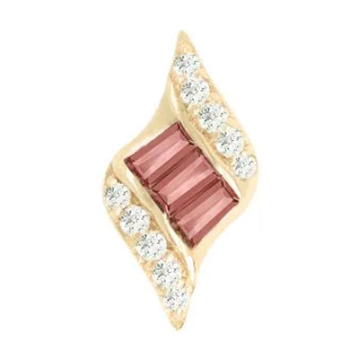 threadless: "Intrigue" End in Gold with Garnet & CZ's