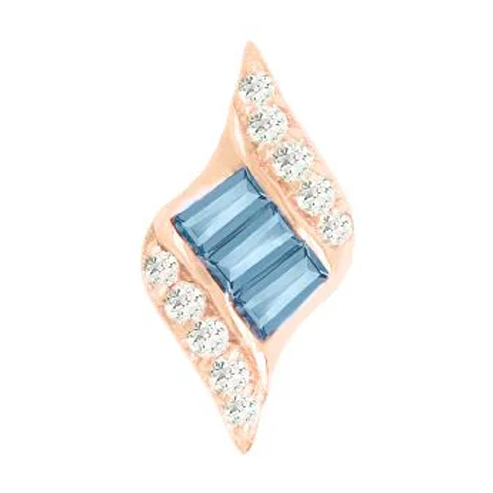 threadless: "Intrigue" End in Gold with London Blue Topaz & CZ's