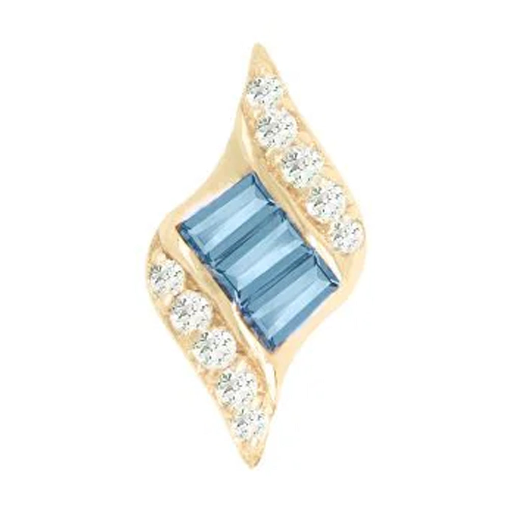 threadless: "Intrigue" End in Gold with London Blue Topaz & CZ's