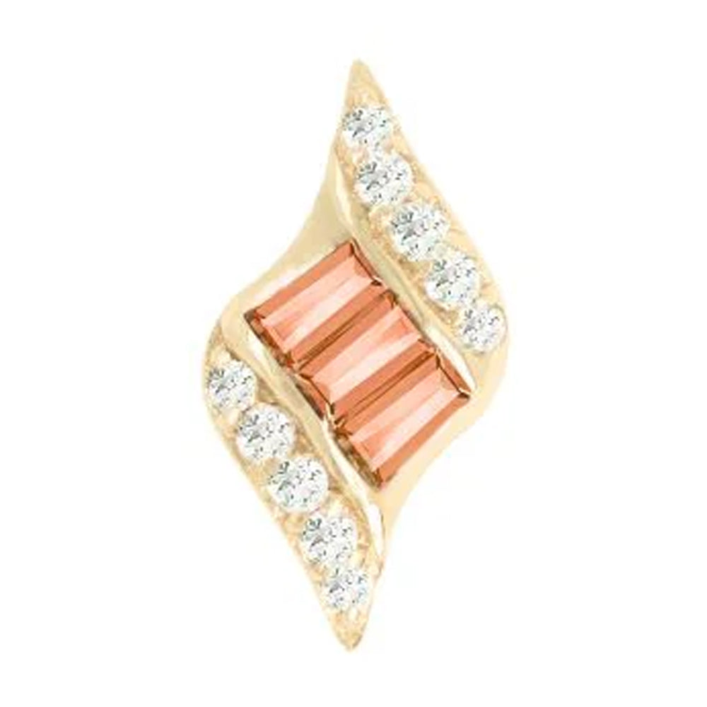 threadless: "Intrigue" End in Gold with Orange Garnet & CZ's