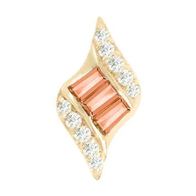 threadless: "Intrigue" End in Gold with Orange Garnet & CZ's