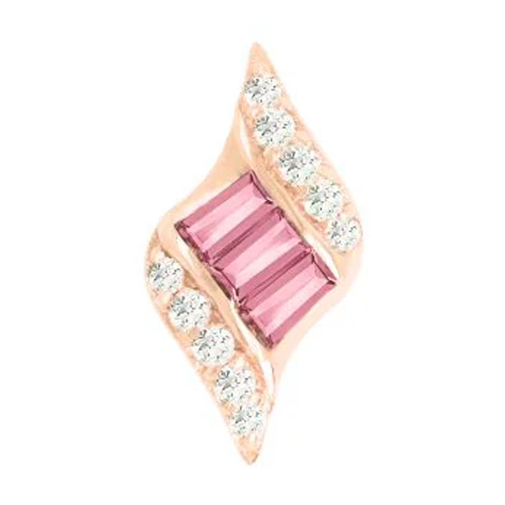 threadless: "Intrigue" End in Gold with Pink Tourmaline & CZ's