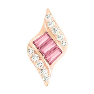 threadless: "Intrigue" End in Gold with Pink Tourmaline & CZ's