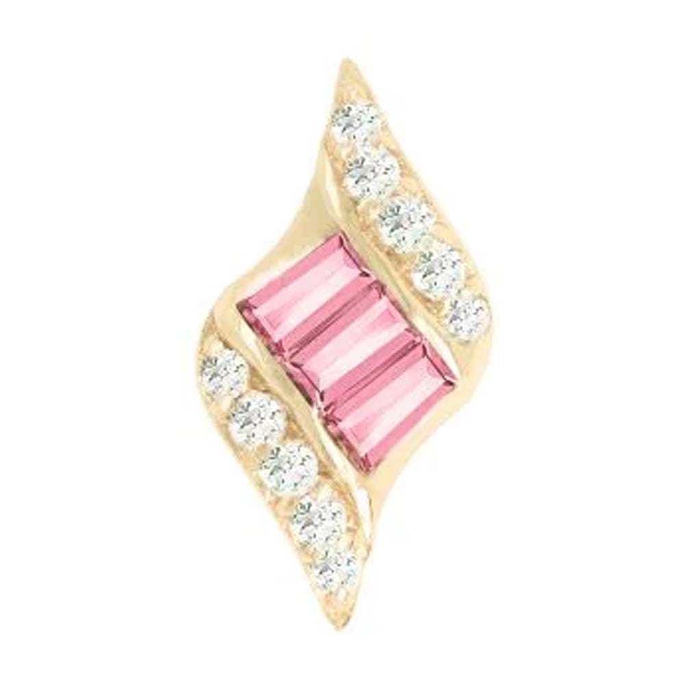 threadless: "Intrigue" End in Gold with Pink Tourmaline & CZ's