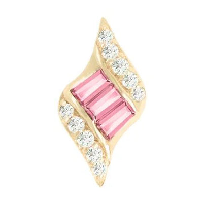 threadless: "Intrigue" End in Gold with Pink Tourmaline & CZ's