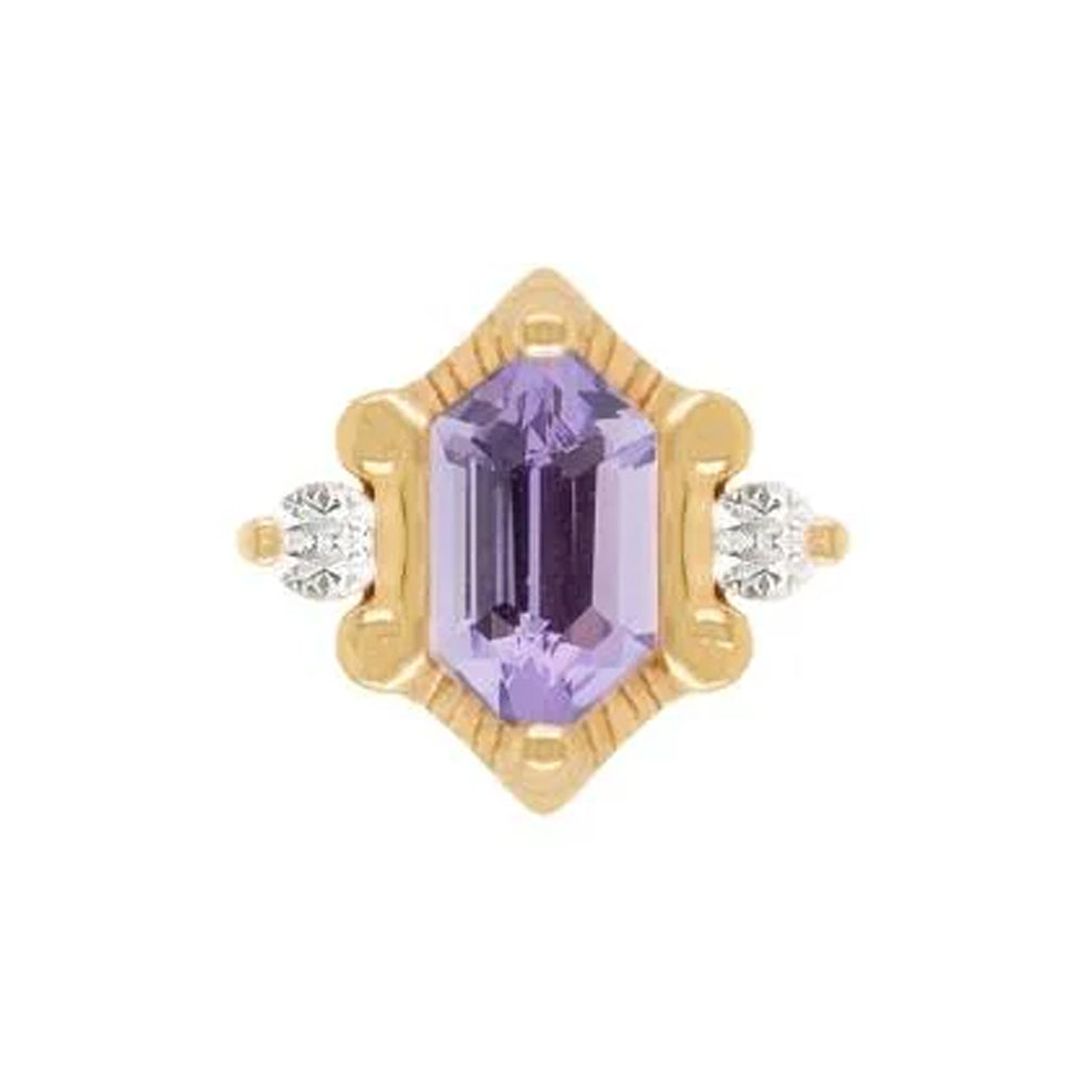 threadless: "Reyna" End in Gold with Amethyst & CZ's