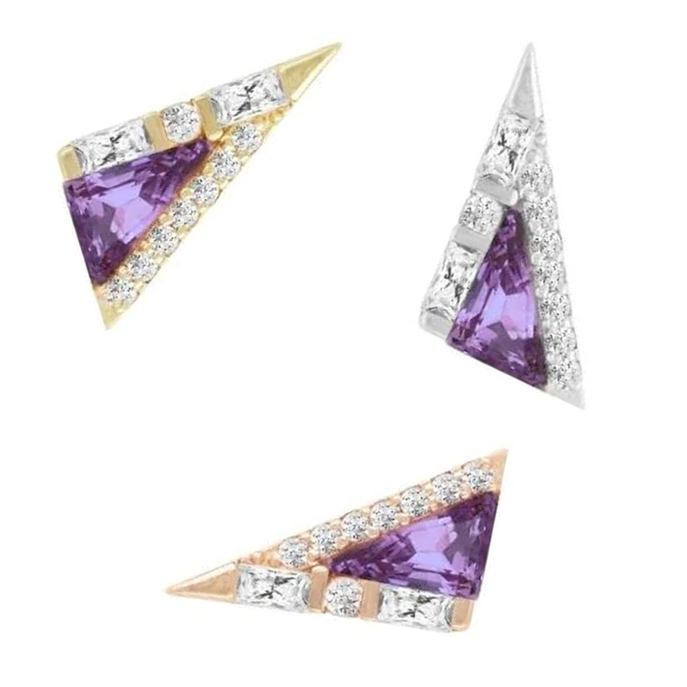 threadless: "Transmission" End in Gold with Amethyst & CZ's