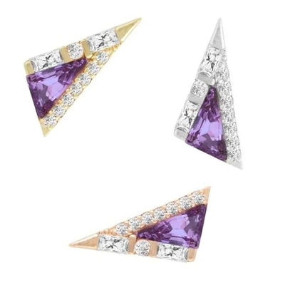 threadless: "Transmission" End in Gold with Amethyst & CZ's
