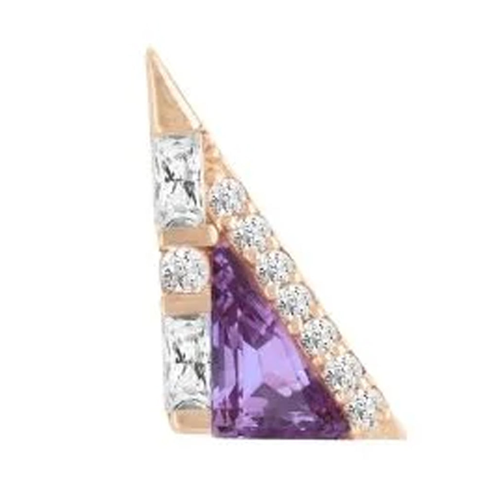 threadless: "Transmission" End in Gold with Amethyst & CZ's