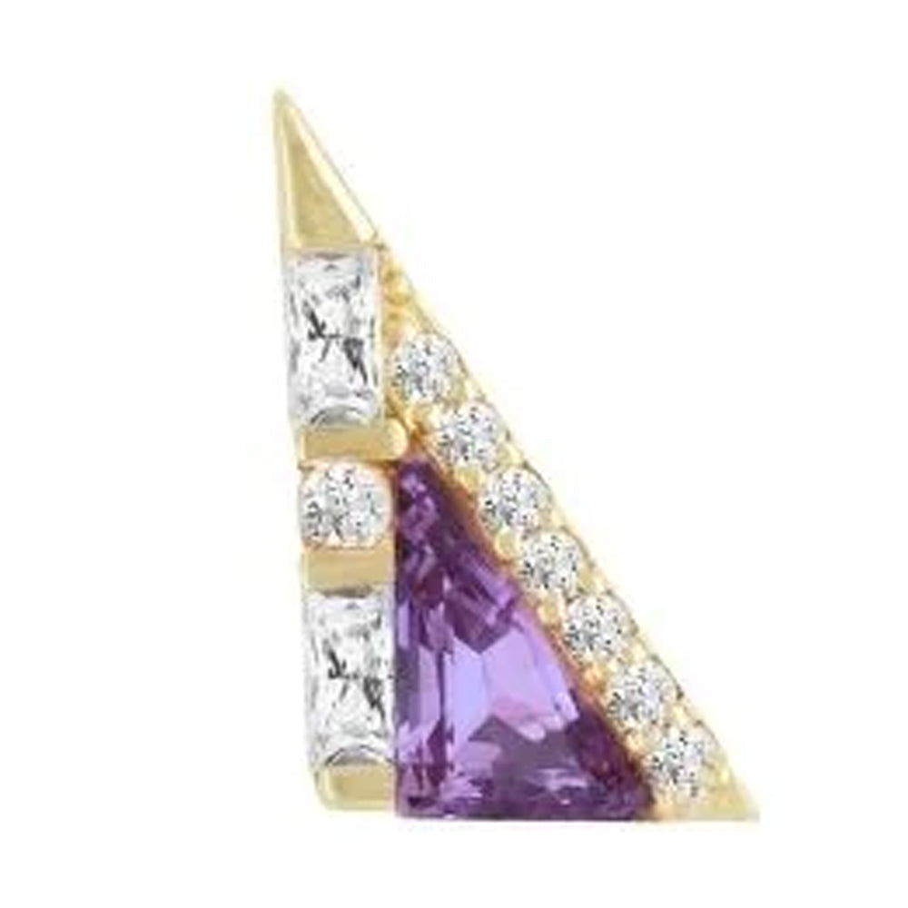 threadless: "Transmission" End in Gold with Amethyst & CZ's
