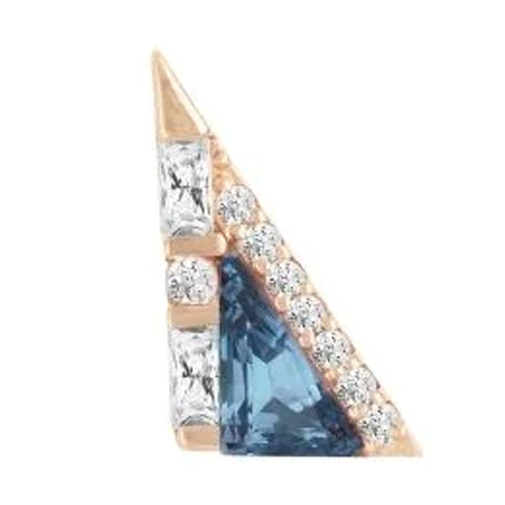 threadless: "Transmission" End in Gold with London Blue Topaz & CZ's