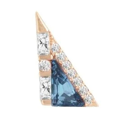 threadless: "Transmission" End in Gold with London Blue Topaz & CZ's