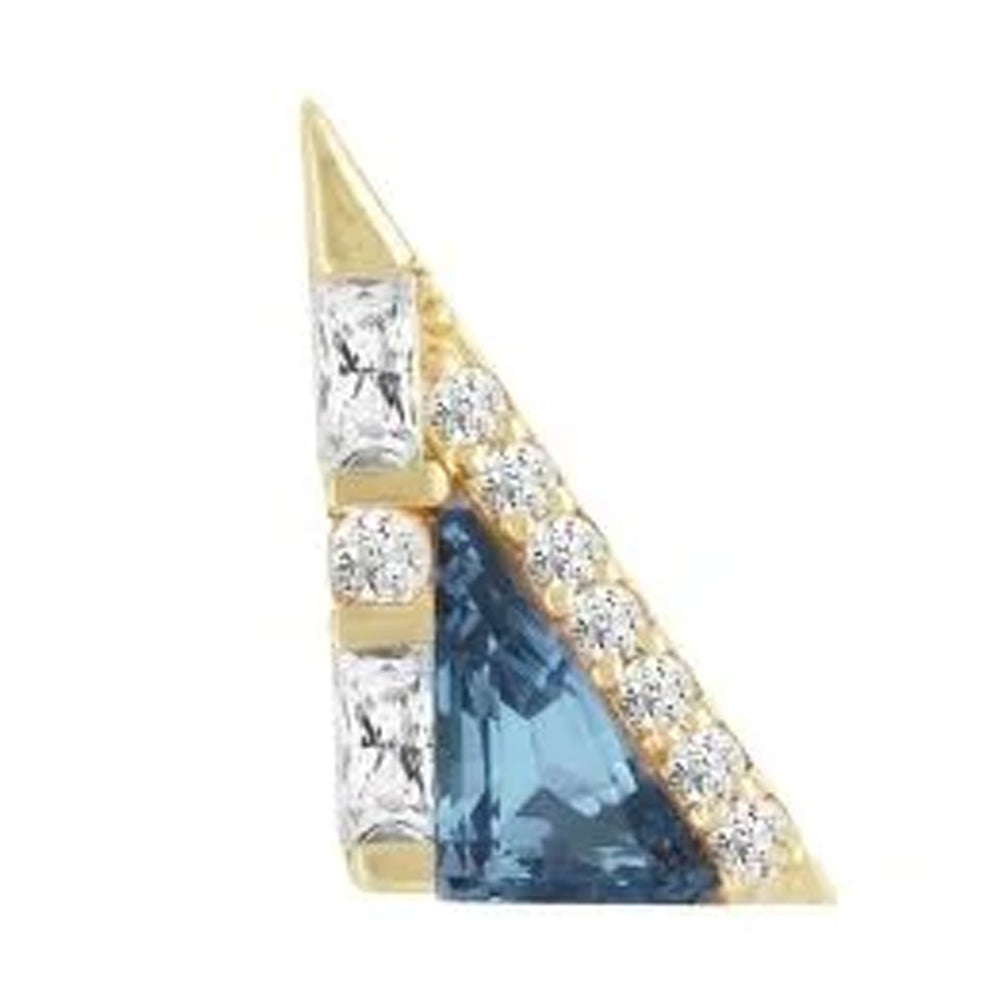 threadless: "Transmission" End in Gold with London Blue Topaz & CZ's