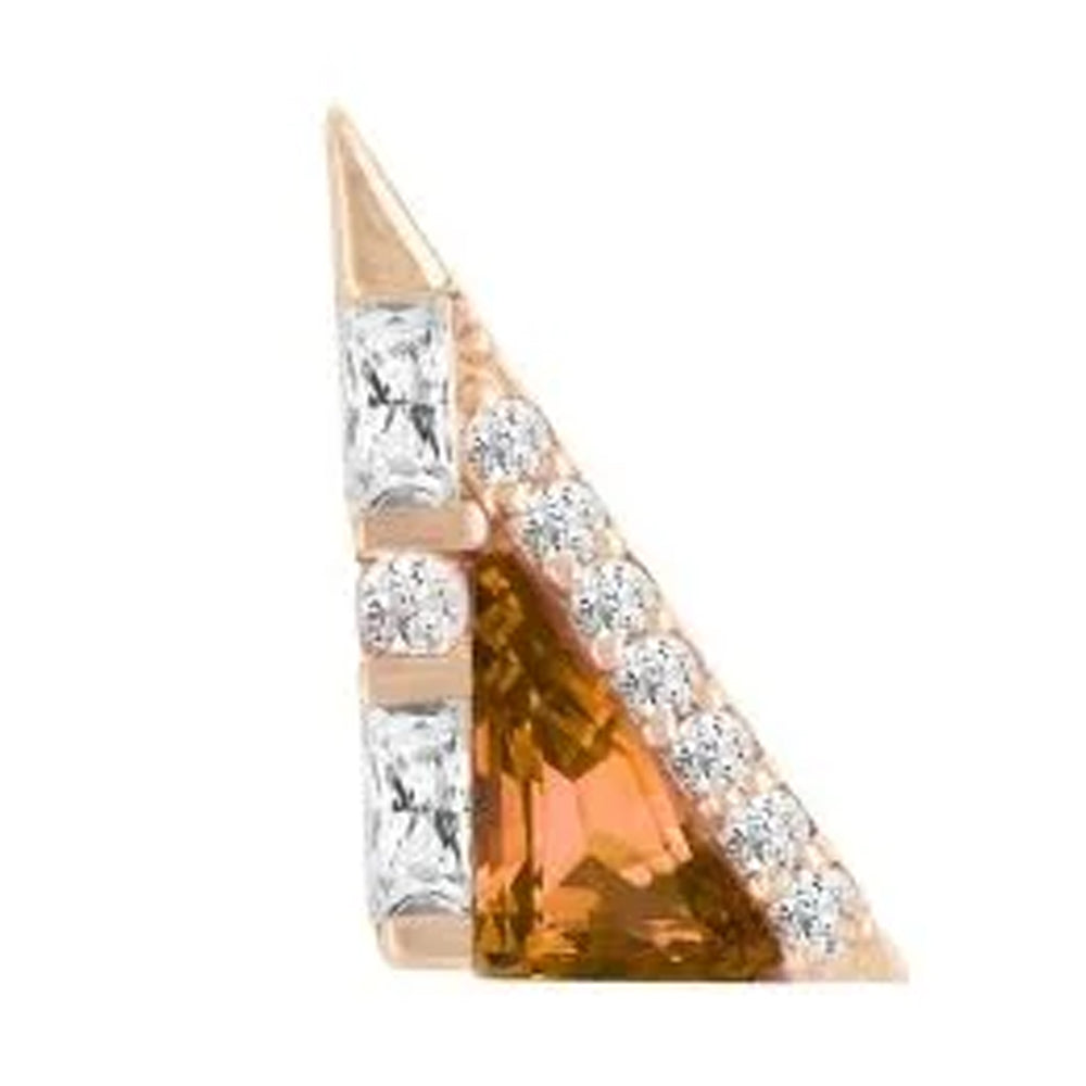 threadless: "Transmission" End in Gold with Orange Garnet & CZ's