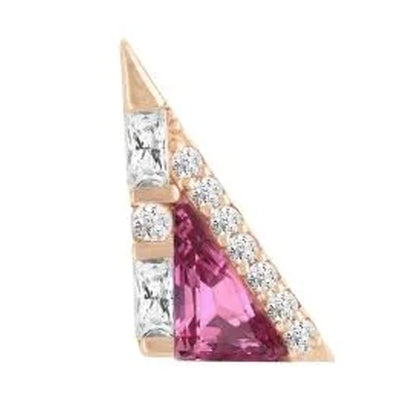 threadless: "Transmission" End in Gold with Pink Tourmaline & CZ's