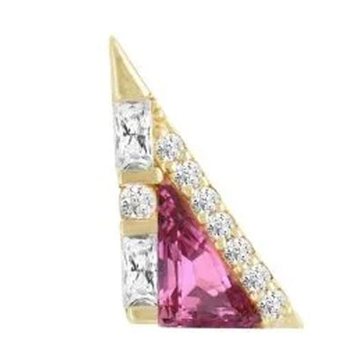 threadless: "Transmission" End in Gold with Pink Tourmaline & CZ's