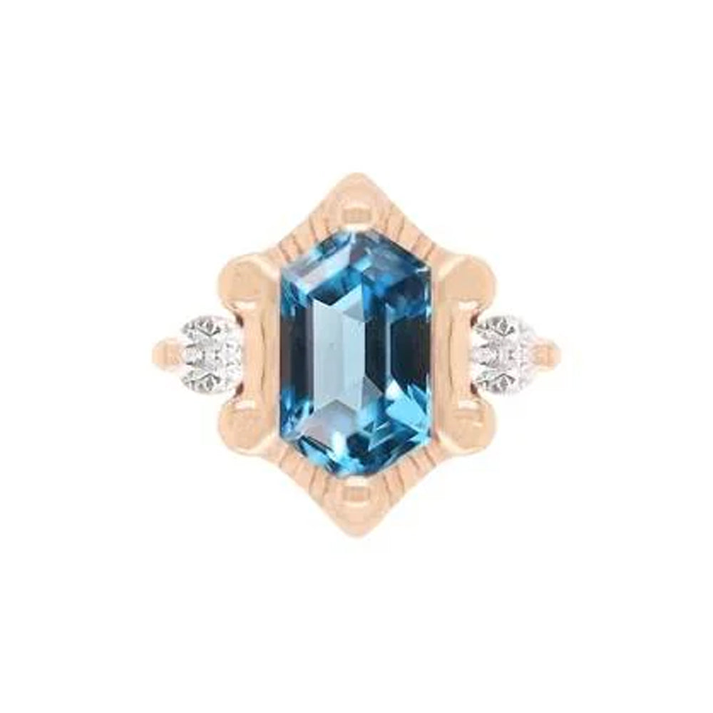 threadless: "Reyna" End in Gold with London Blue Topaz & CZ's