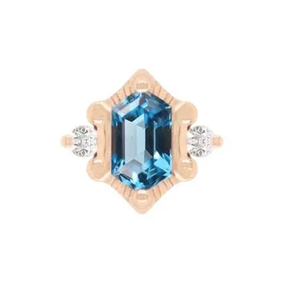 threadless: "Reyna" End in Gold with London Blue Topaz & CZ's