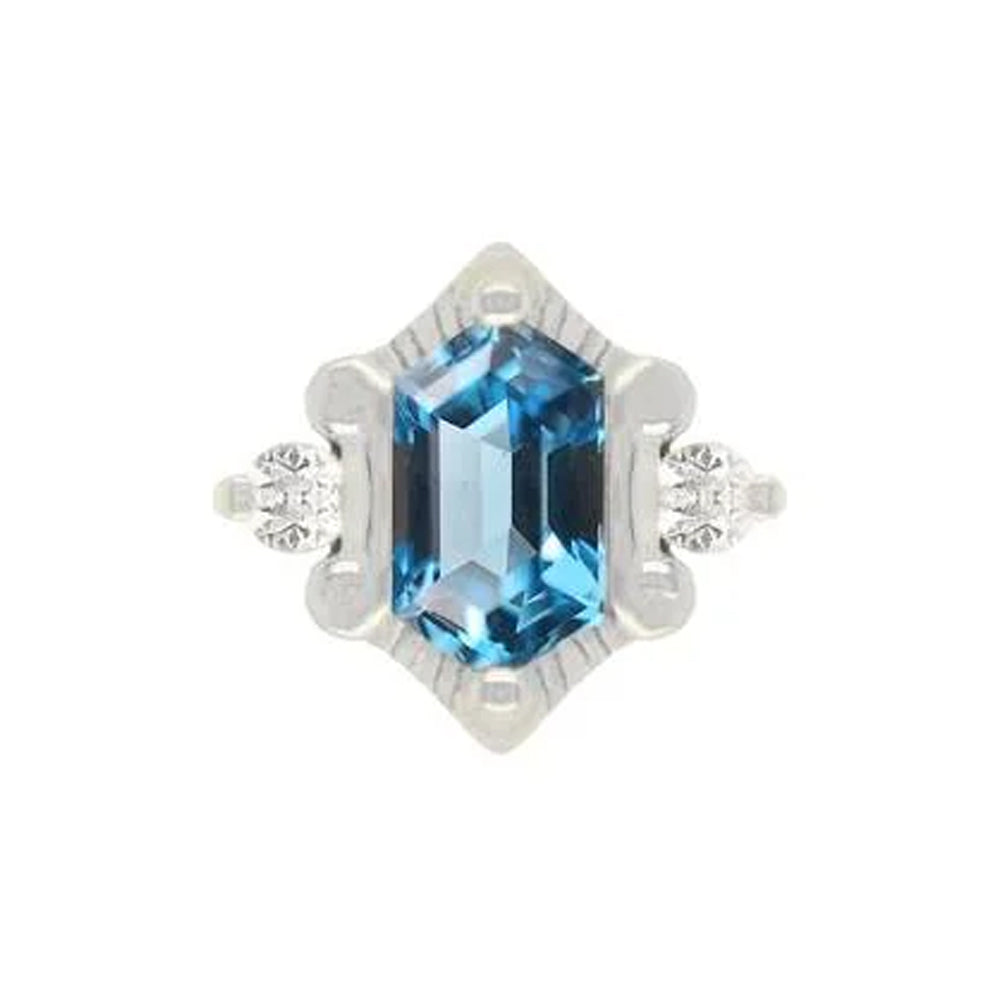 threadless: "Reyna" End in Gold with London Blue Topaz & CZ's