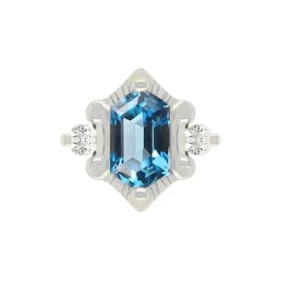 threadless: "Reyna" End in Gold with London Blue Topaz & CZ's