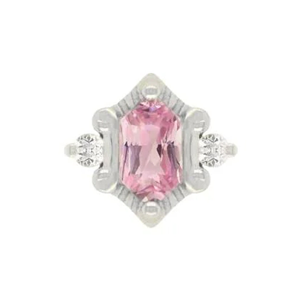 threadless: "Reyna" End in Gold with Pink Tourmaline & CZ's
