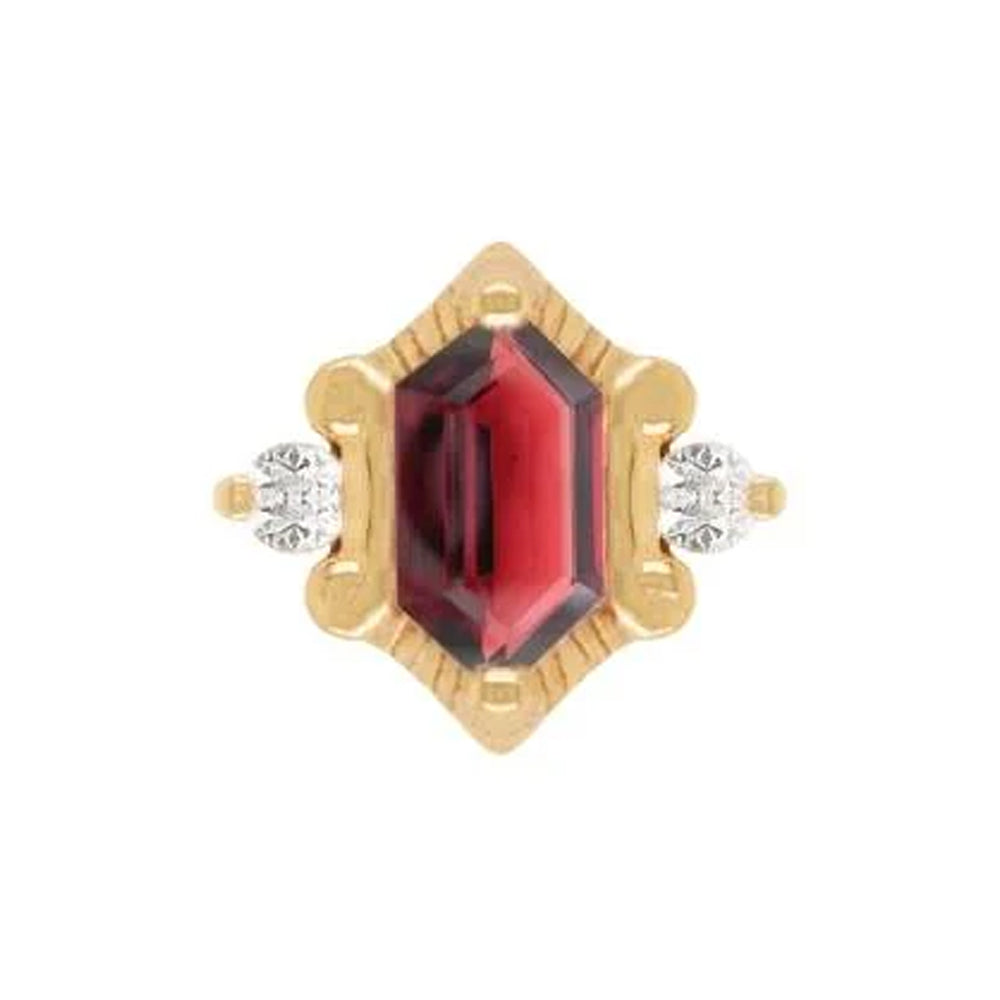 threadless: "Reyna" End in Gold with Garnet & CZ's