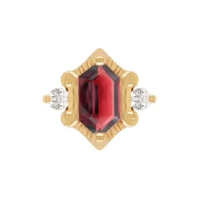 threadless: "Reyna" End in Gold with Garnet & CZ's