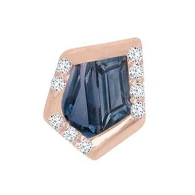 threadless: "Route" End in Gold with London Blue Topaz, Swiss Blue Topaz & CZ's