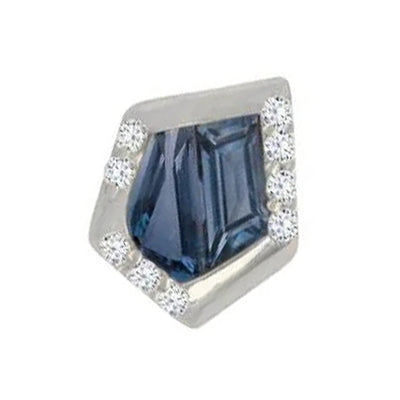 threadless: "Route" End in Gold with London Blue Topaz, Swiss Blue Topaz & CZ's