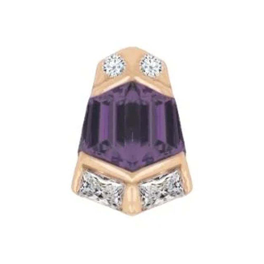 threadless: "Vera" End in Gold with Amethyst & CZ's